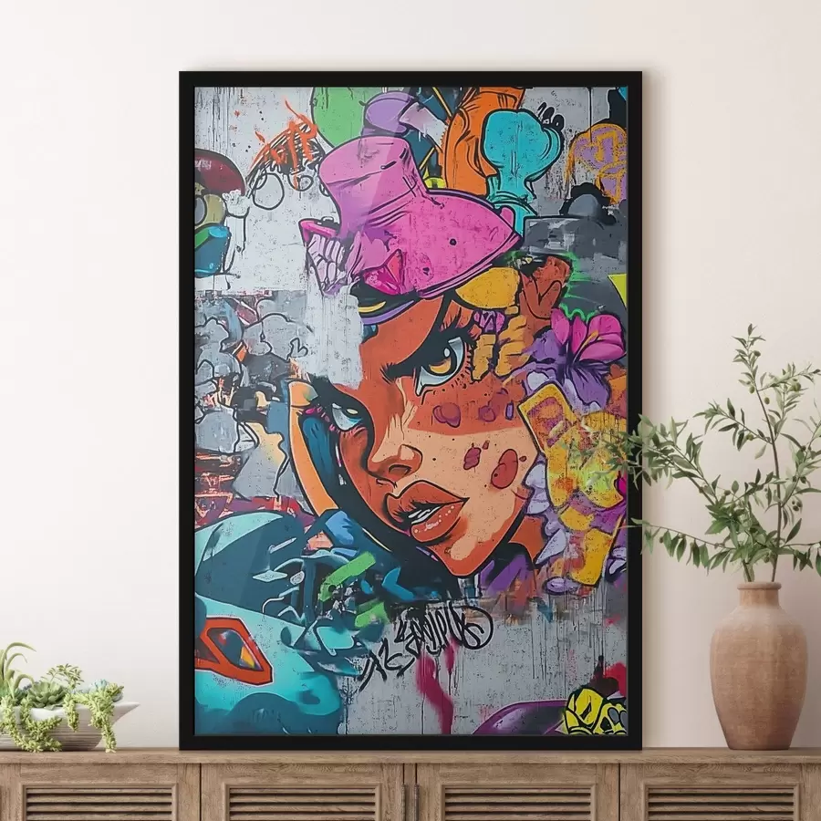 Fototapetai Ryškus graffiti portretas f42173