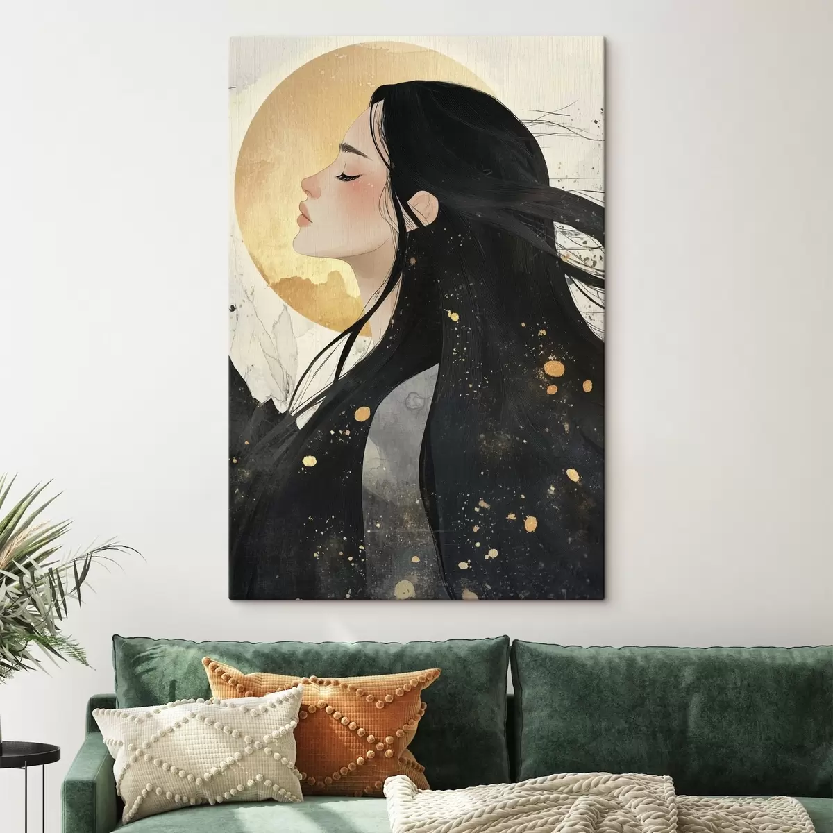 Paveikslėlis Graži mergina tamsiais plaukais, rytietišku stiliumi, saulė s42194