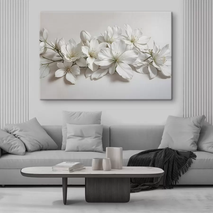 Paveikslėlis Baltos švelnios magnolijos gėlės šviesiame fone s42230