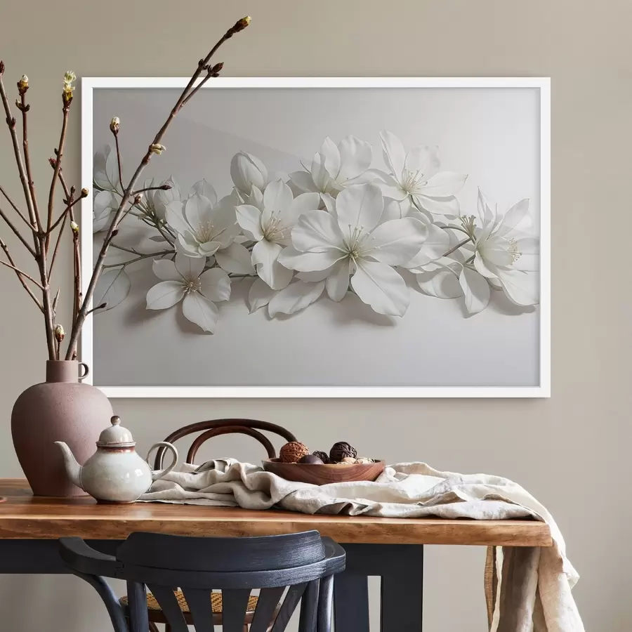 Fototapetai Baltos švelnios magnolijos gėlės šviesiame fone f42230
