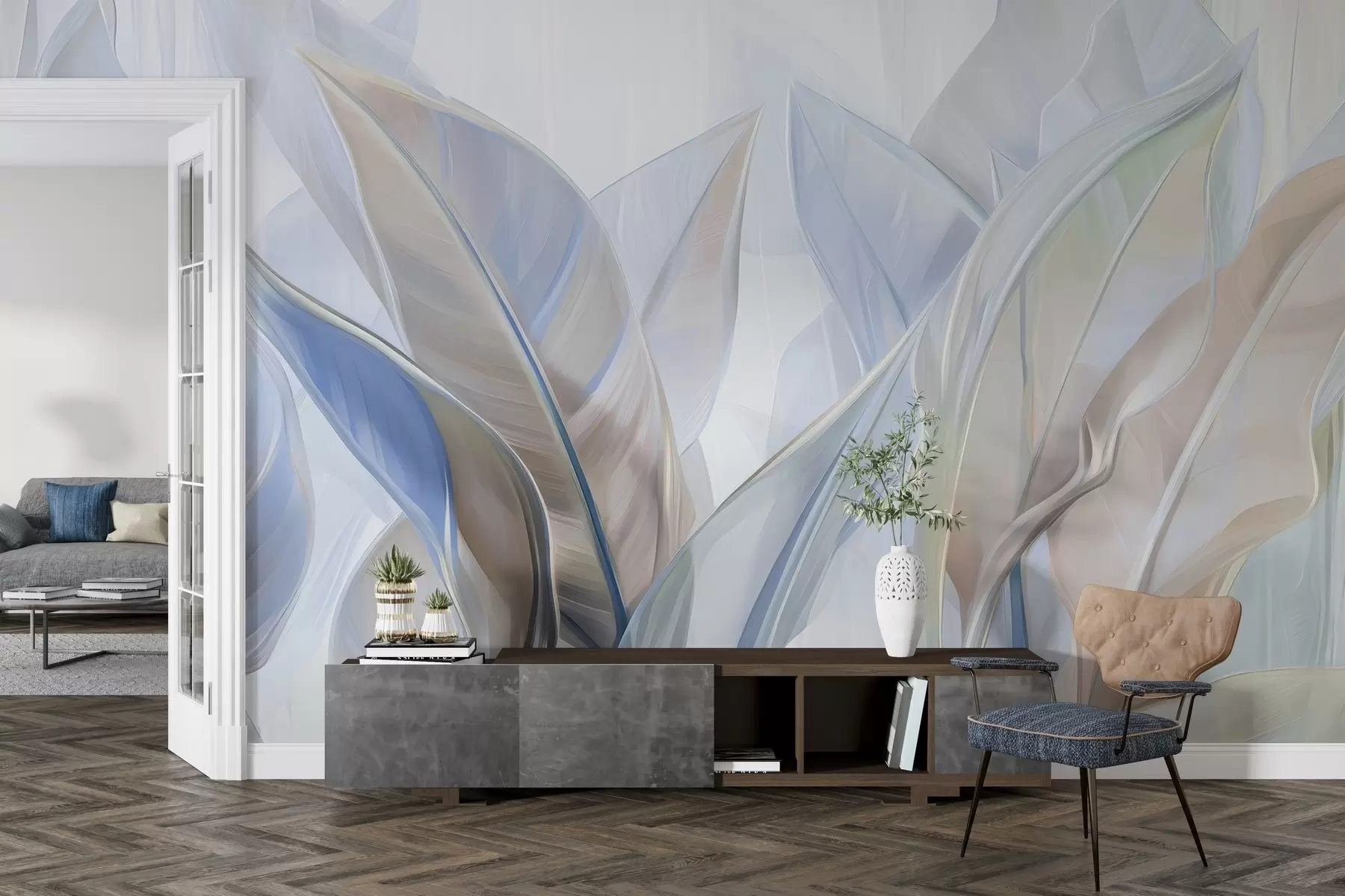 Fototapetai Stilizuoti įvairiaspalviai lapai w02624v1