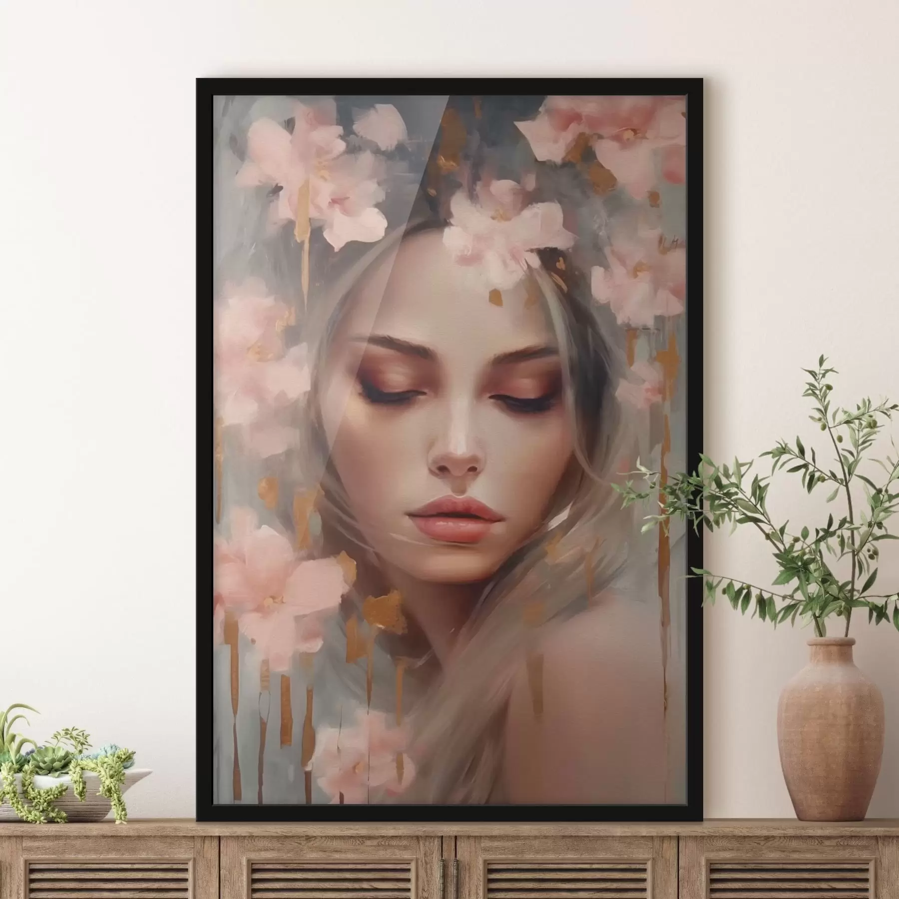 Fototapetai Graži mergaitė ir gėlės f42299