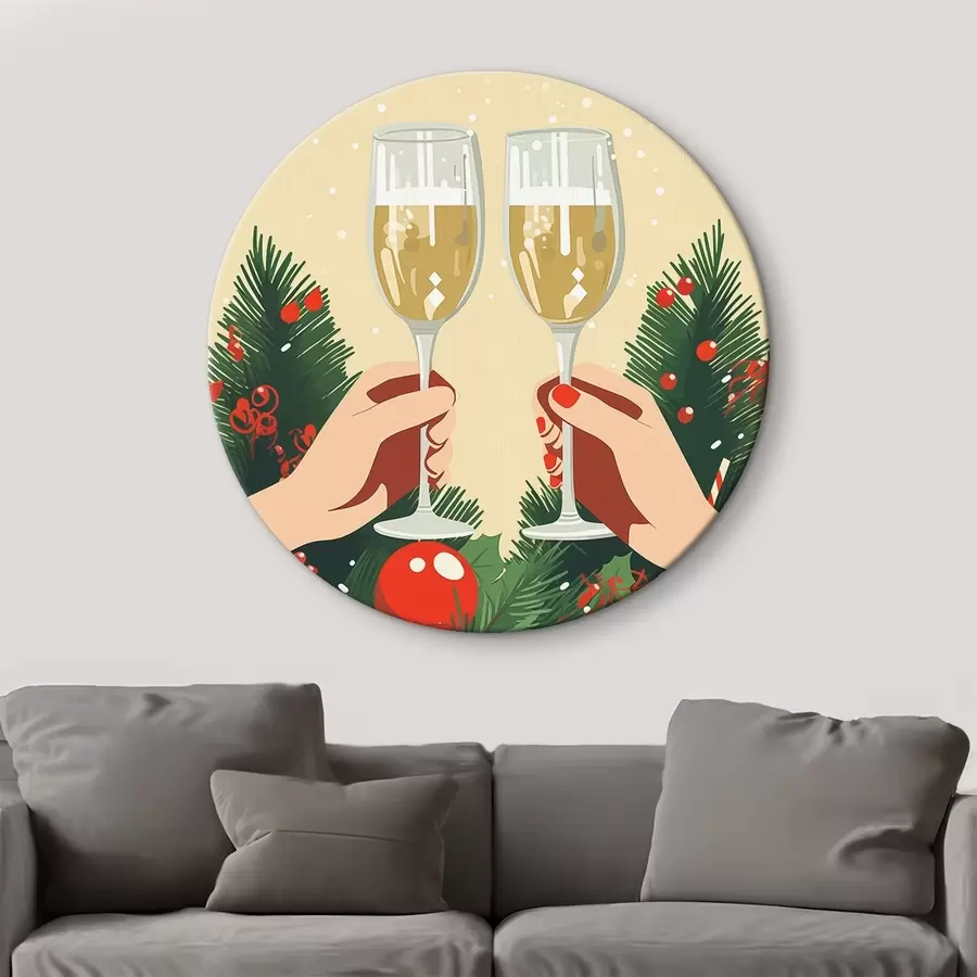 Paveikslėlis Taurės su šampanu, šventė, Naujieji metai, abstrakcija, pop menas r41367