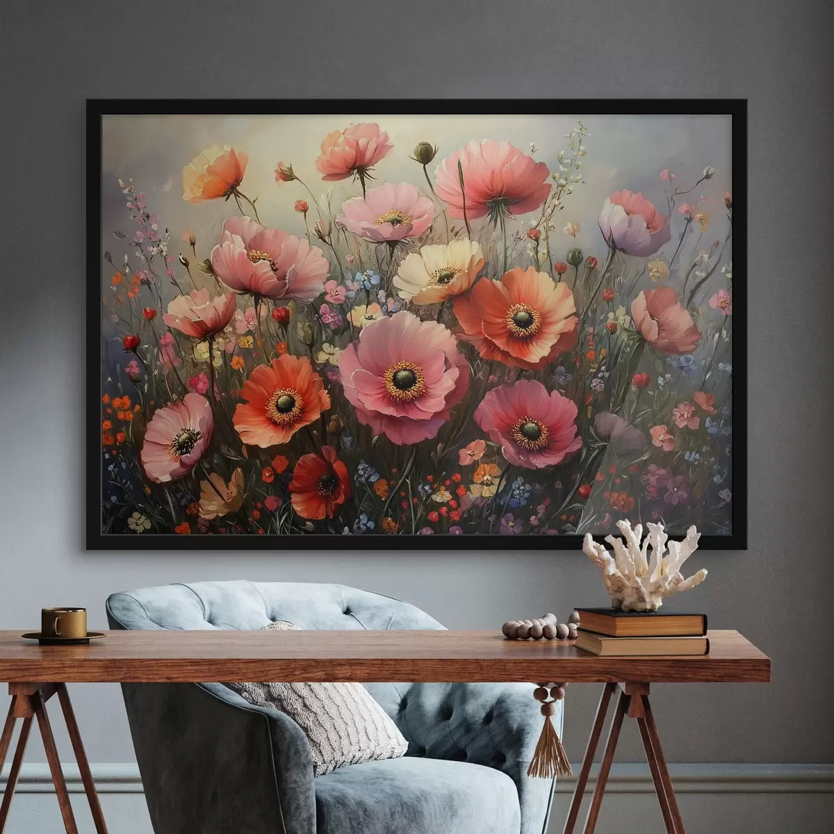 Plakatas Raudonos gėlės f42325