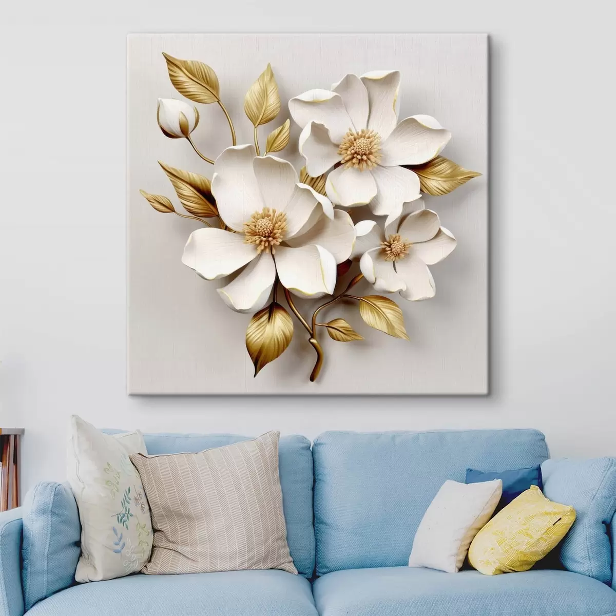 Paveikslėlis Didelės gėlės šviesiame fone s42175