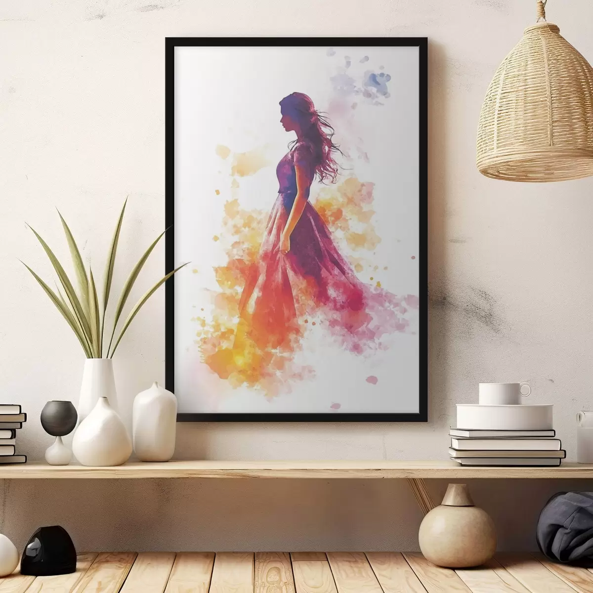 Plakatas Mergaitės portretas akvarelės stiliumi f42080