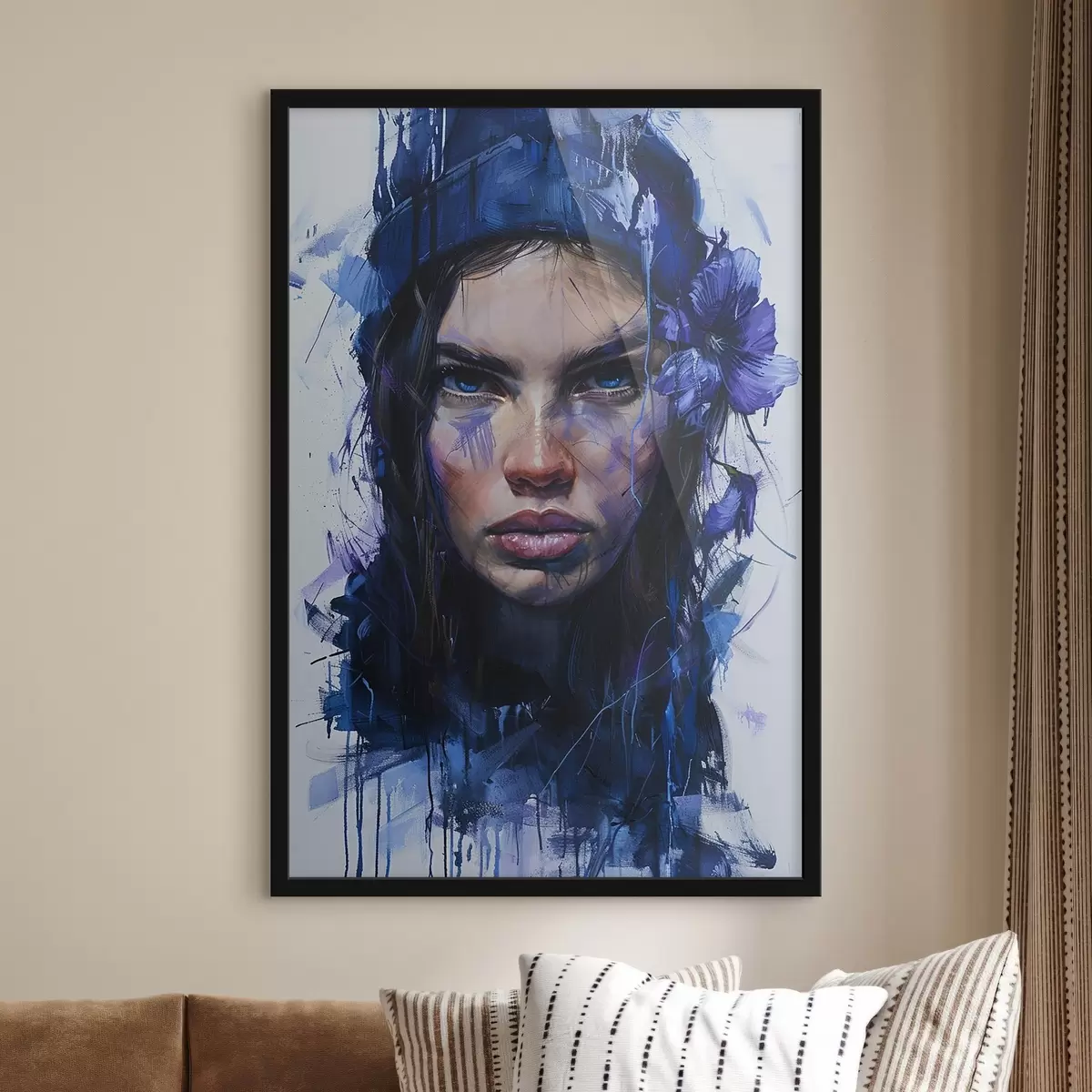 Plakatas Mergaitės portretas akvarelės stiliumi f42086