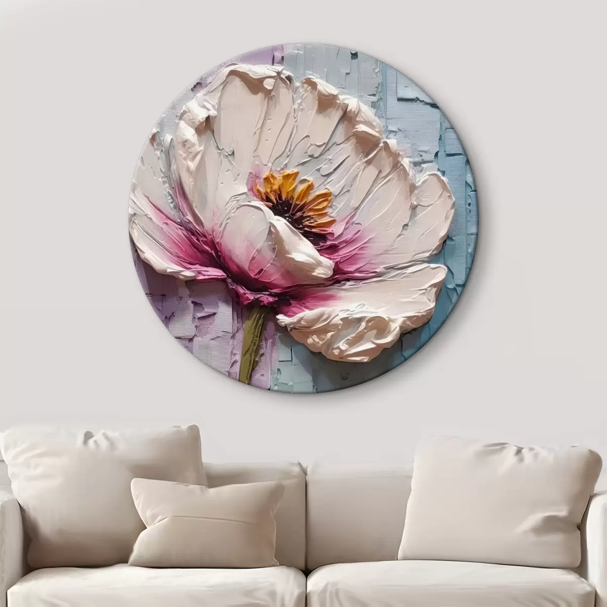 Apvalūs paveikslai 3D gėlė r32838