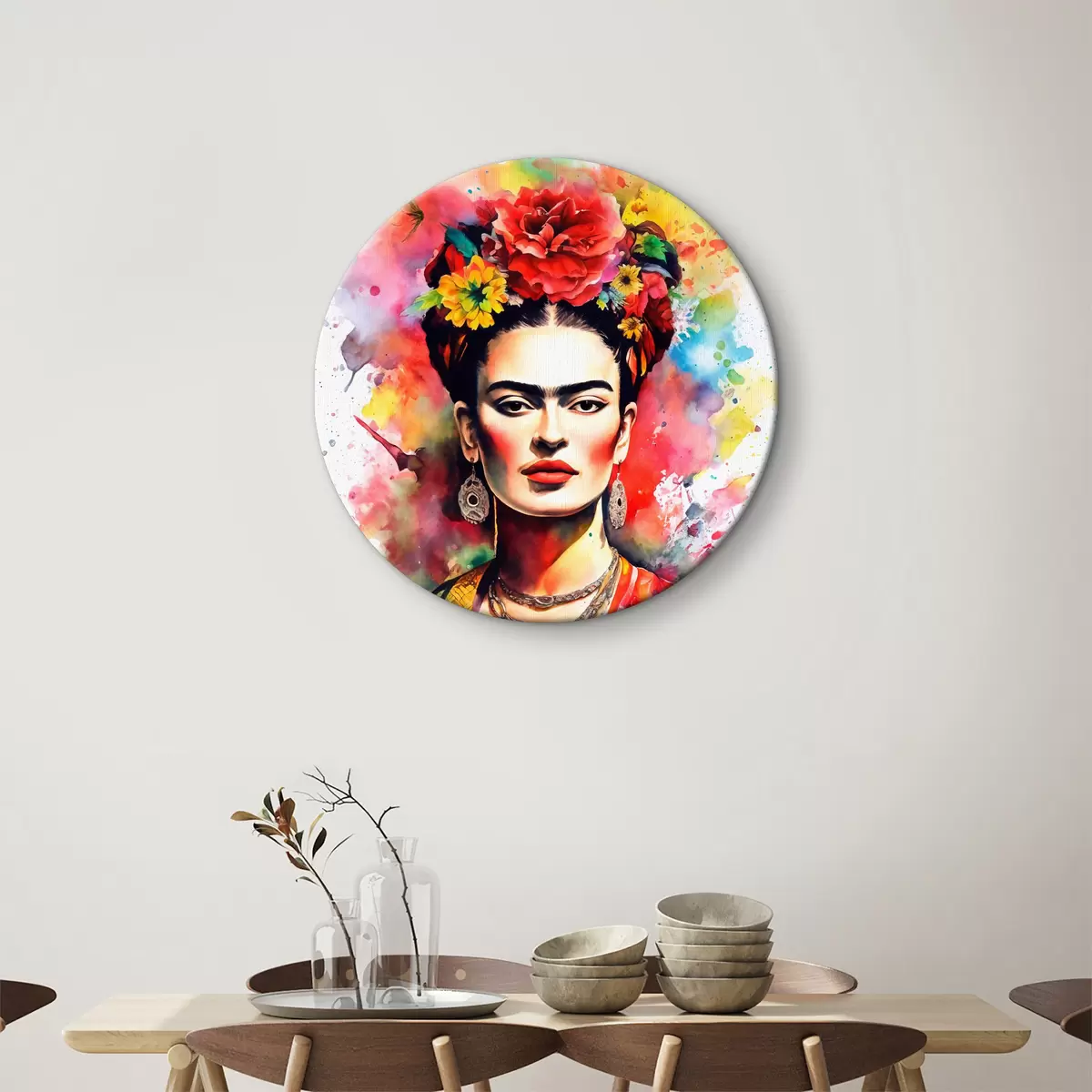 Apvalūs paveikslai Fridos Kahlo akvarelė r32862