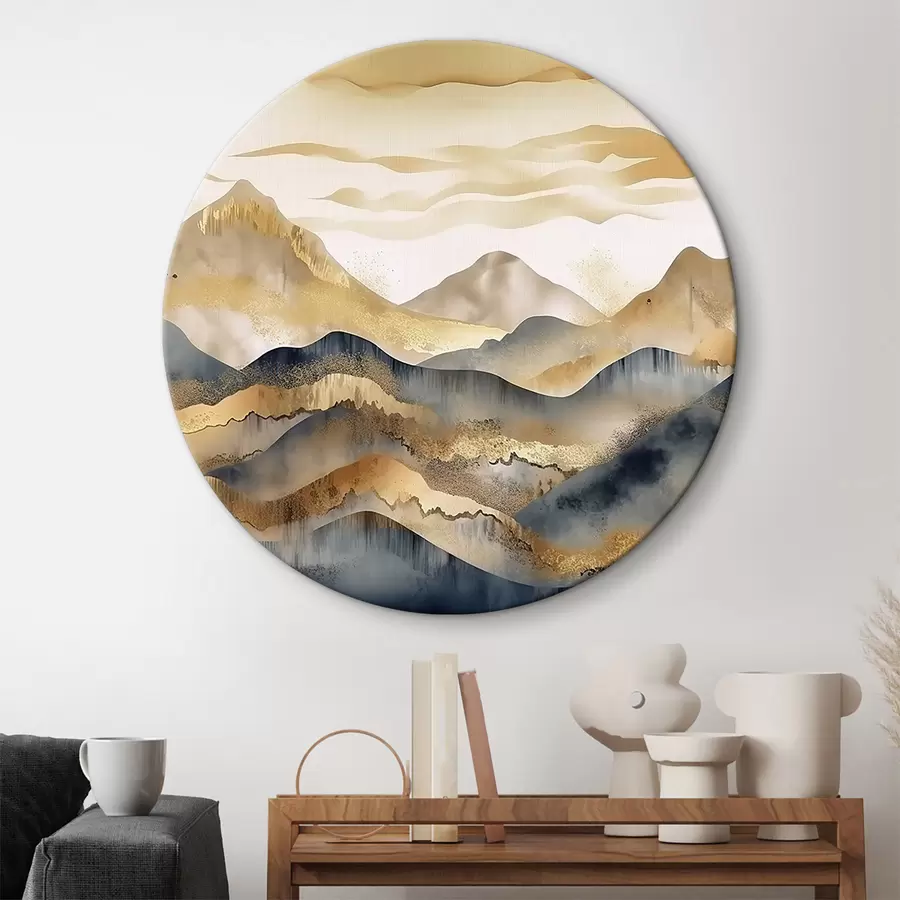 Paveikslėlis Abstraktus kalnų fonas smėlio ir pilkos spalvos su elementais ant balto fono r34462