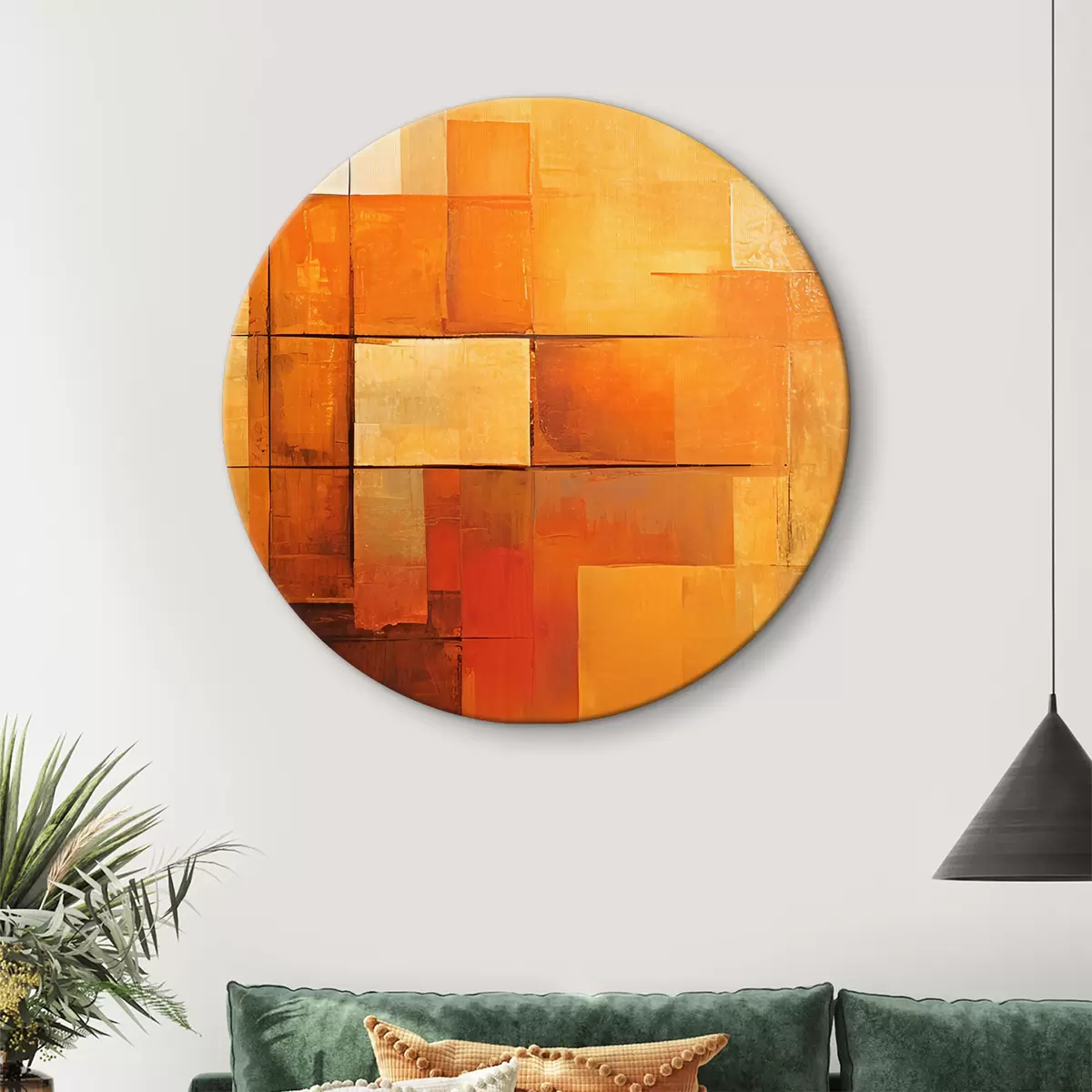 Apvalūs paveikslai Abstrakcija su geometriniais elementais r35296