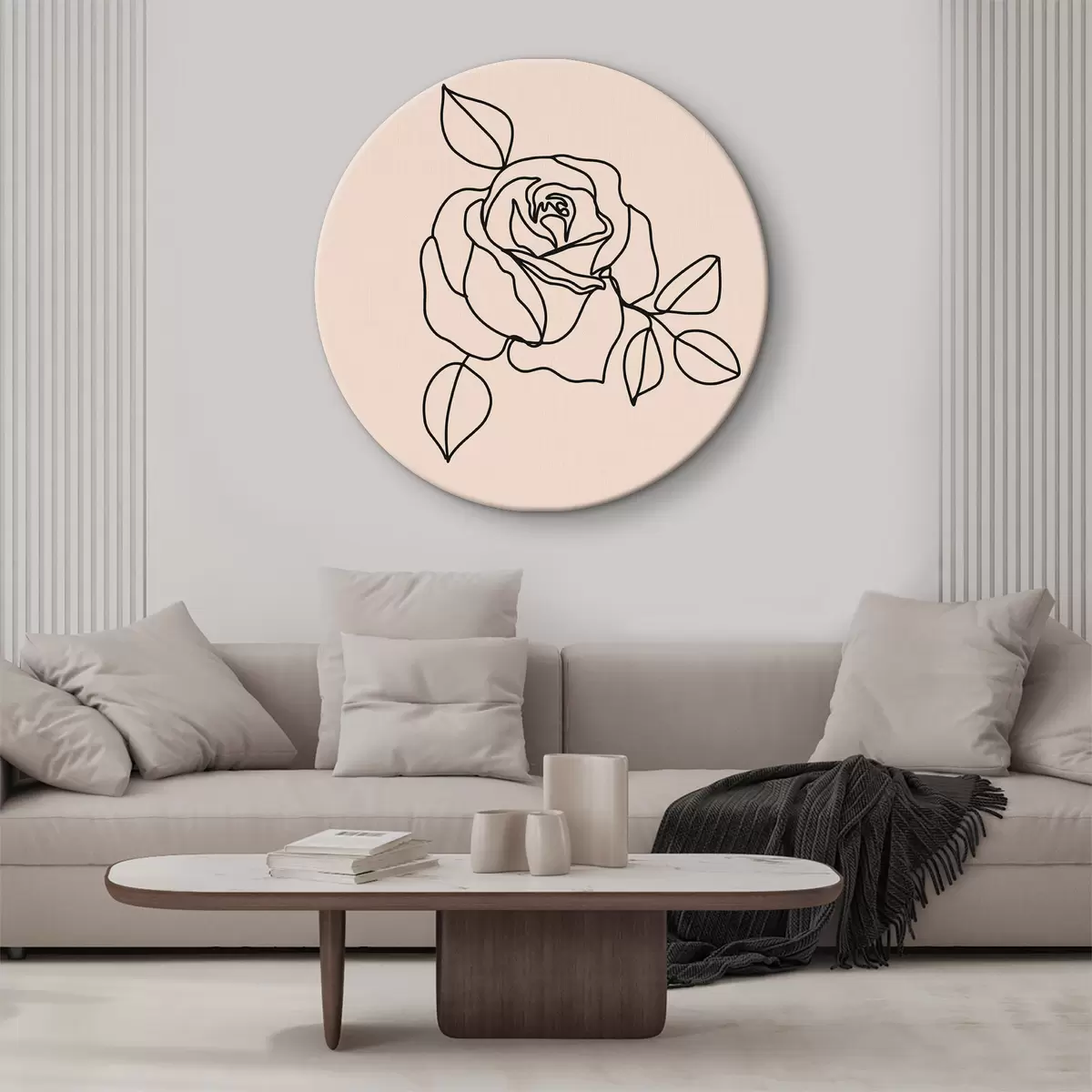 Apvalūs paveikslai Elegantiška rožės iliustracija r36469