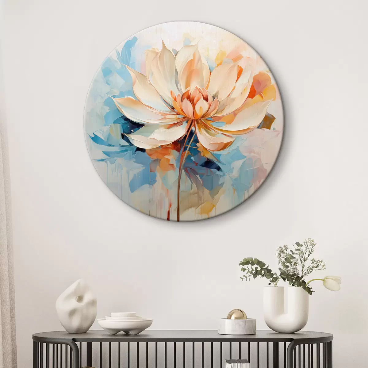 Apvalūs paveikslai Žydinčių spalvų elegantiška harmonija r36805