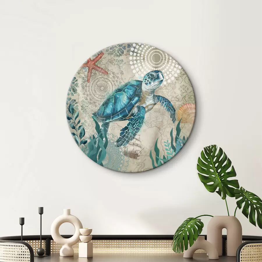 Paveikslėlis Mėlynasis jūrų vėžlys, plaukiojantis vandenyne r37151