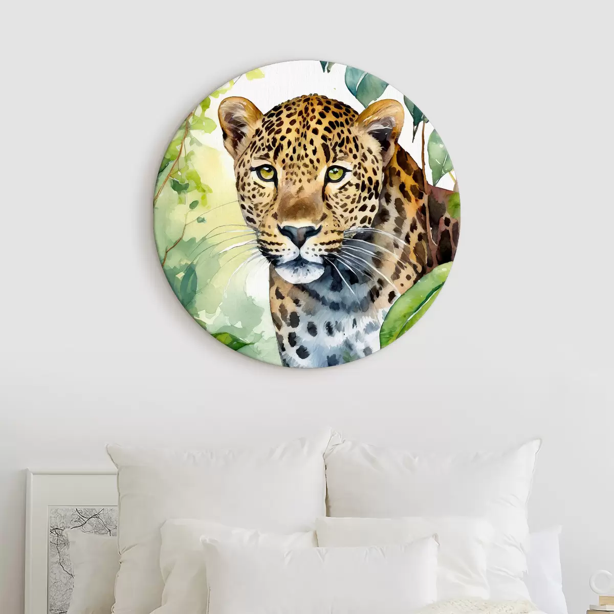 Apvalūs paveikslai Leopardo akvarelė r37340