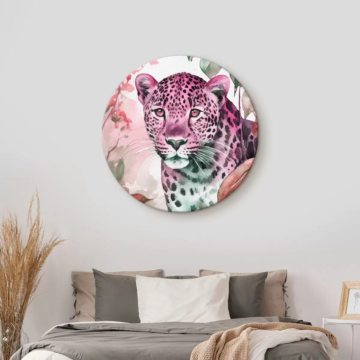Apvalūs paveikslai Leopardo akvarelė r37340v2
