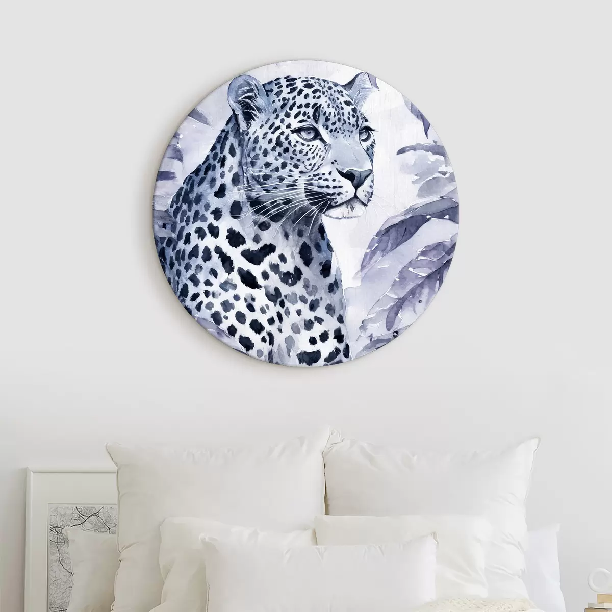 Apvalūs paveikslai Leopardo akvarelė r37341v1