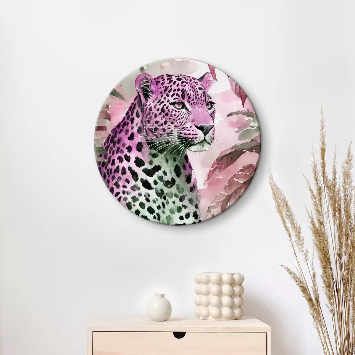 Apvalūs paveikslai Leopardo akvarelė r37341v2
