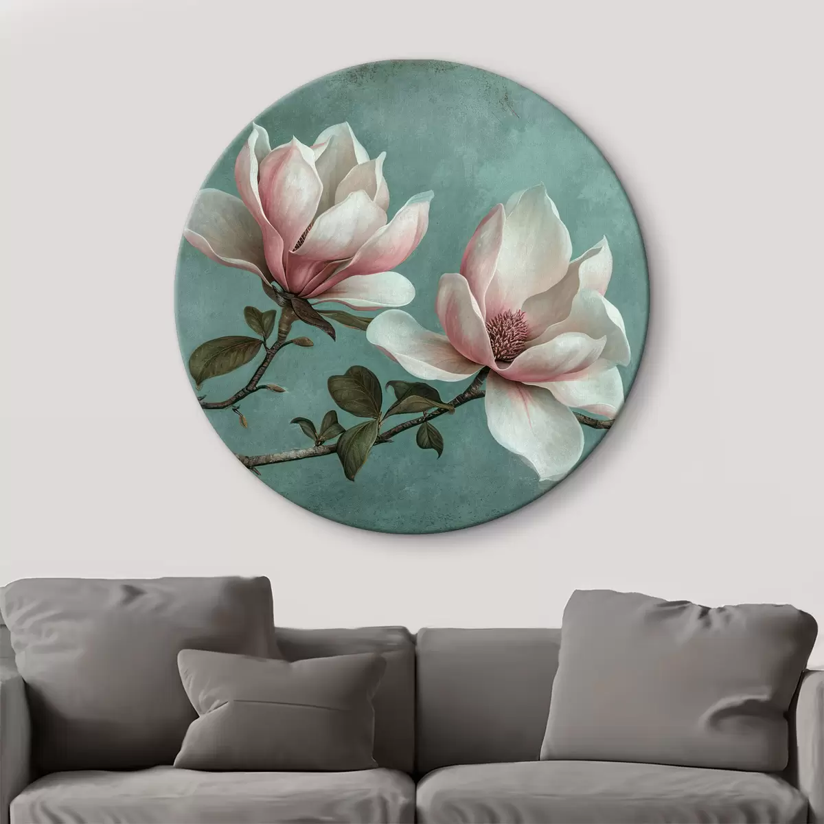 Apvalūs paveikslai Žydinčios magnolijos r37451