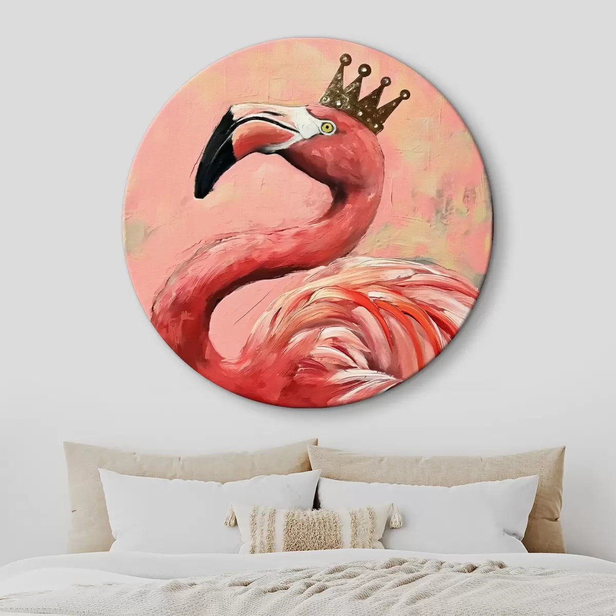 Apvalūs paveikslai Flamingo su karūna atvaizdas r38289