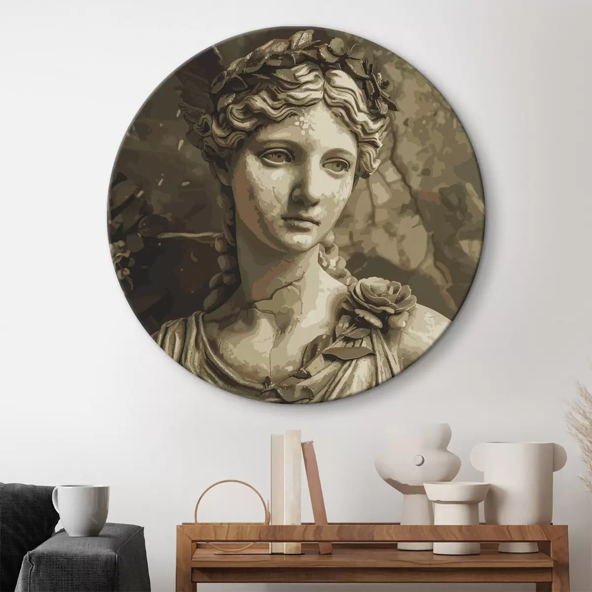 Apvalūs paveikslai Amžina elegancija sepijos atspalviuose r38552