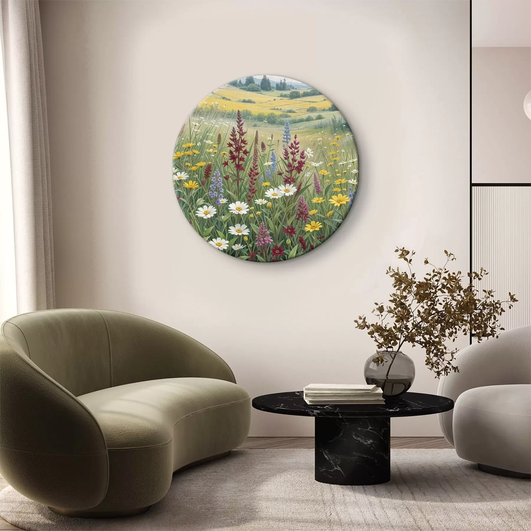 Paveikslėlis Sodri, spalvinga pieva, pilna įvairių laukinių gėlių r39407