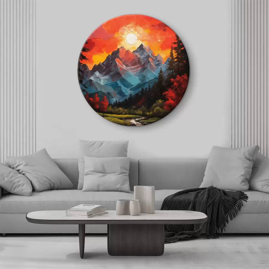 Paveikslėlis Kalnai ir raudonas dangus saulėlydžio metu r40641