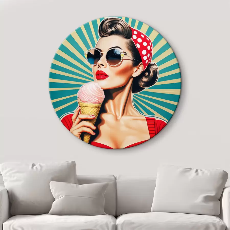 Fototapetai mergina su ledais, pop menas, pin-up, retro r40718