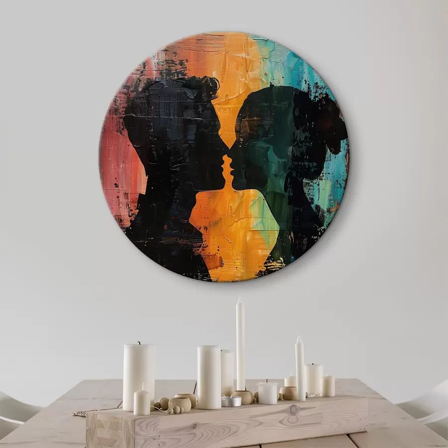 Paveikslėlis Aliejiniais dažais tapytas paveikslas, vaizduojantis poros siluetą r40893