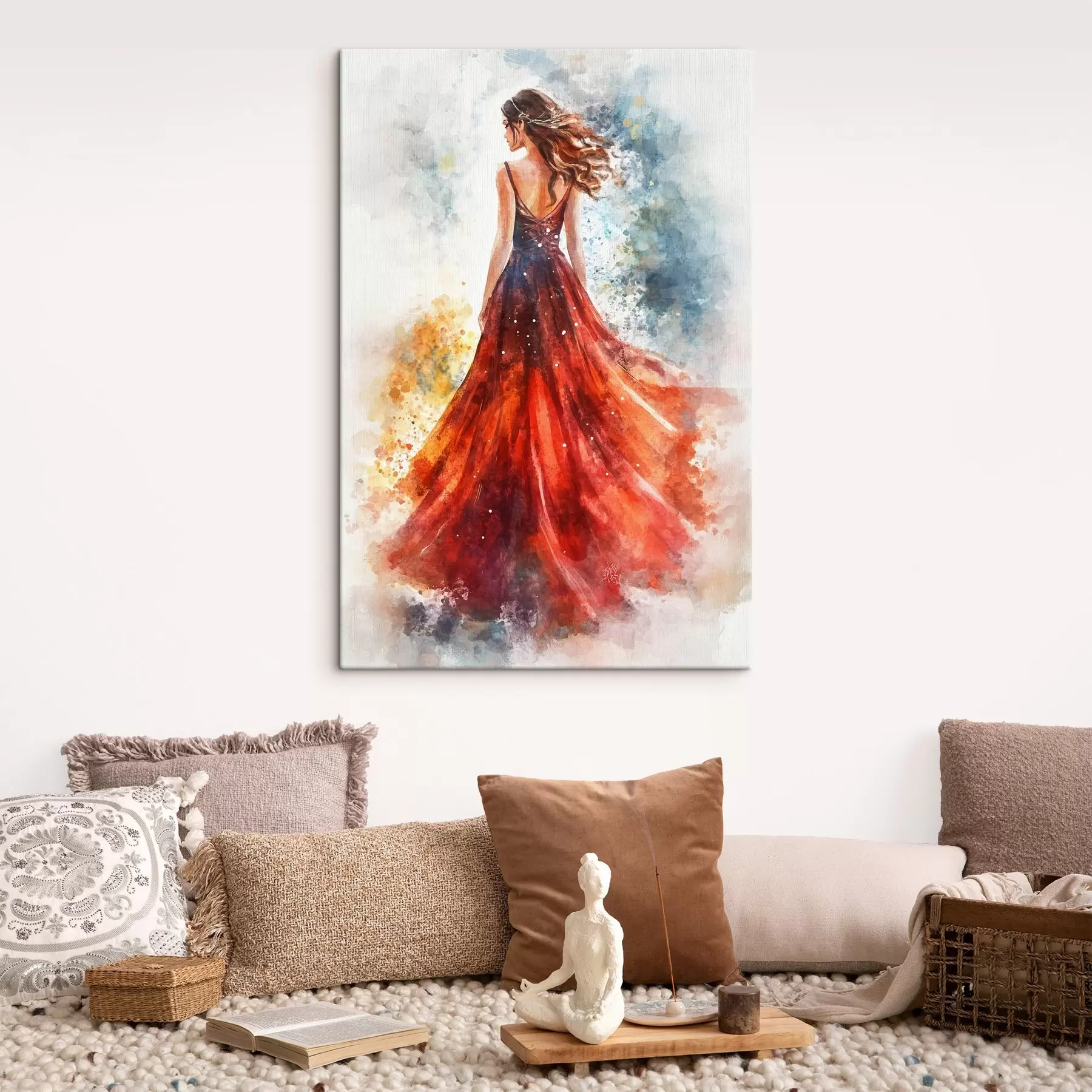 Fototapetai Mergina raudona suknele s42193