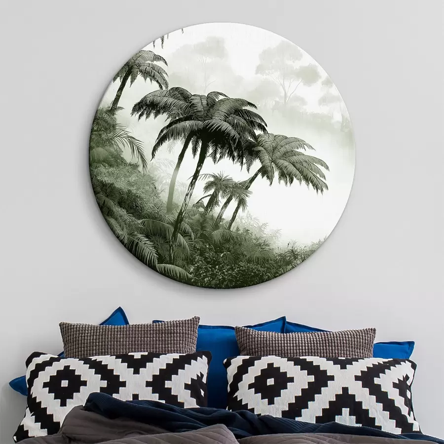 Paveikslėlis Džiunglių miškas rūke, palmės, gamta, žalios spalvos r42372v1