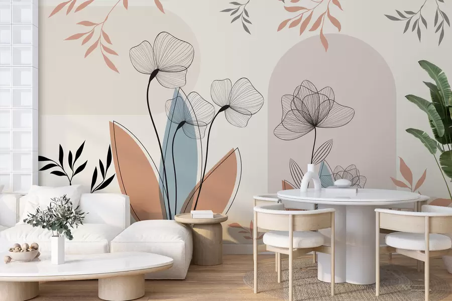 Fototapetai Boho stiliaus gėlės ir šakos w02754