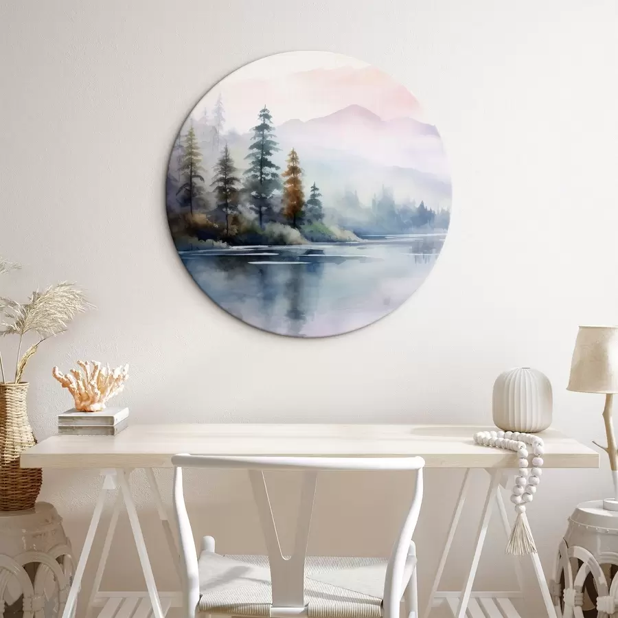 Paveikslėlis Miškas rūke ežero fone r42384