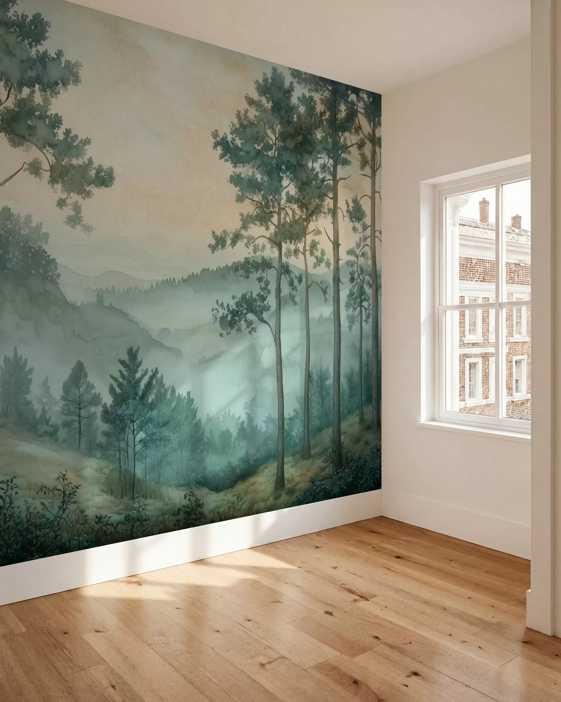 Fototapetai miško su kalvomis panorama w02690