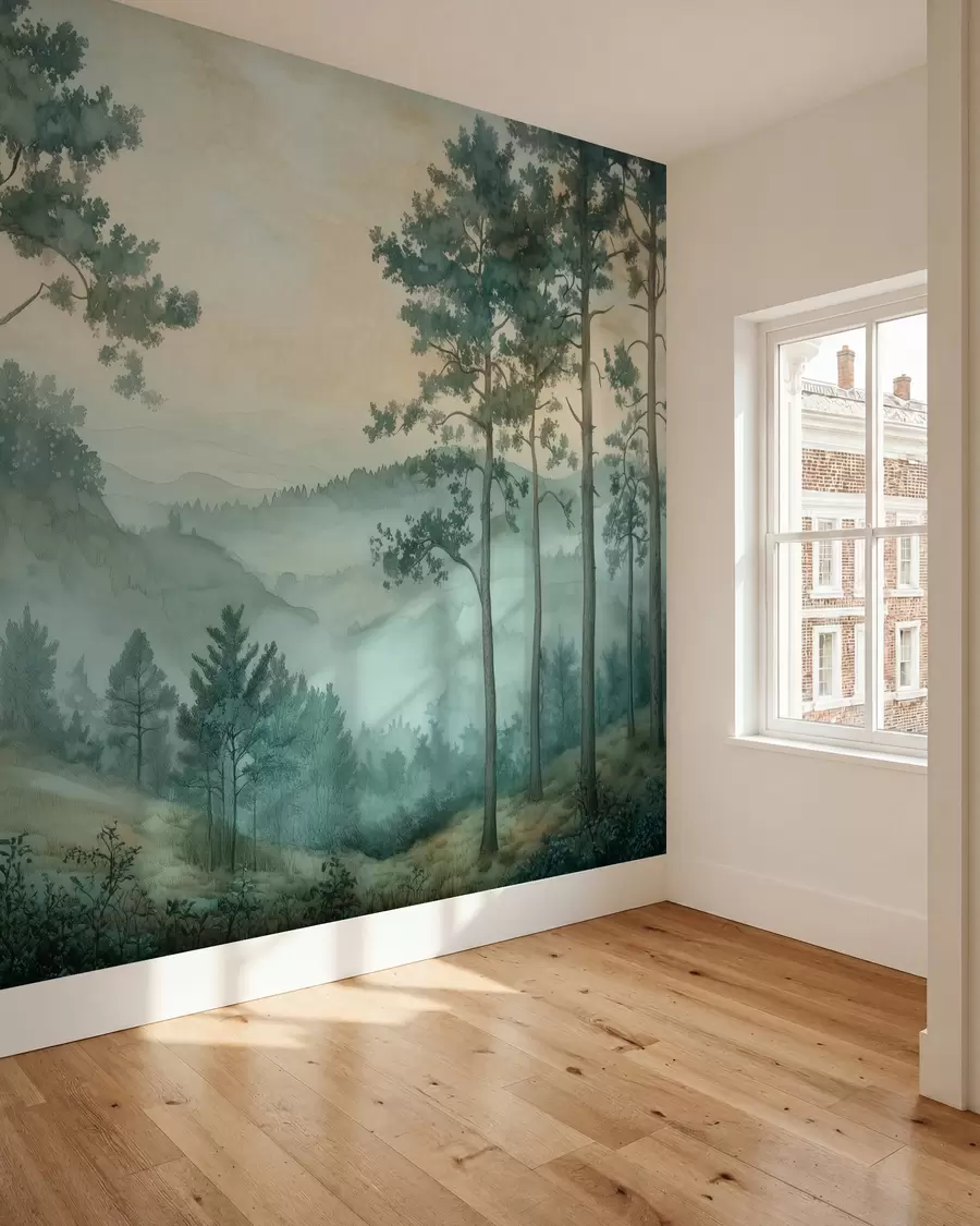 Fototapetai miško su kalvomis panorama w02690