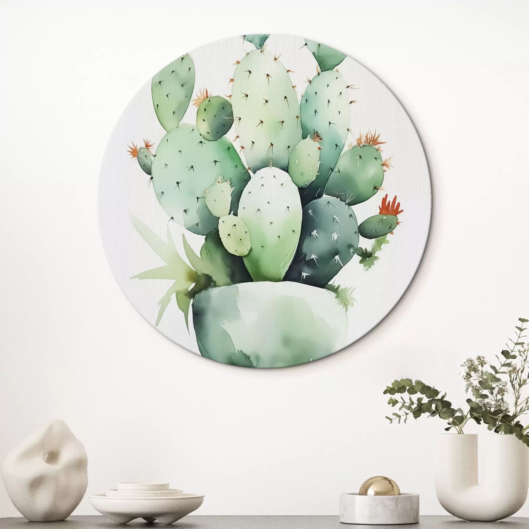 Fototapetai Kaktusų imitacija šlapia akvarele r42410