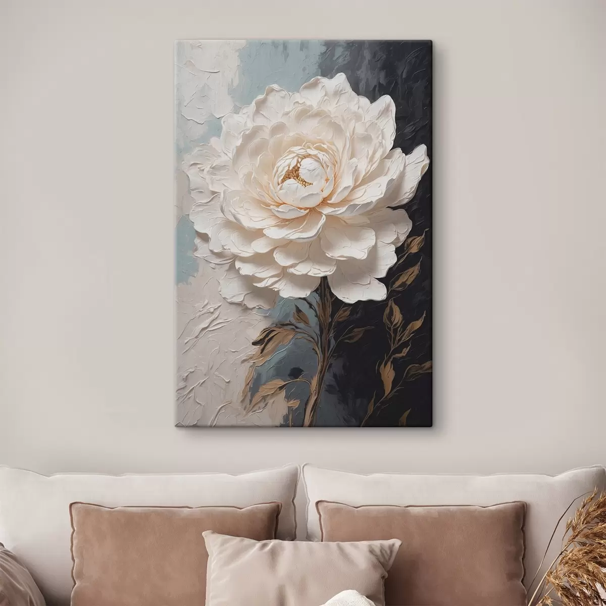 Paveikslėlis Gėlė juodai baltame aliejiniame fone s42249