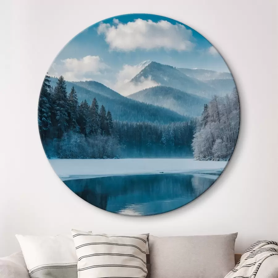 Paveikslėlis Žiemos miško ir kalnų vaizdas r42278