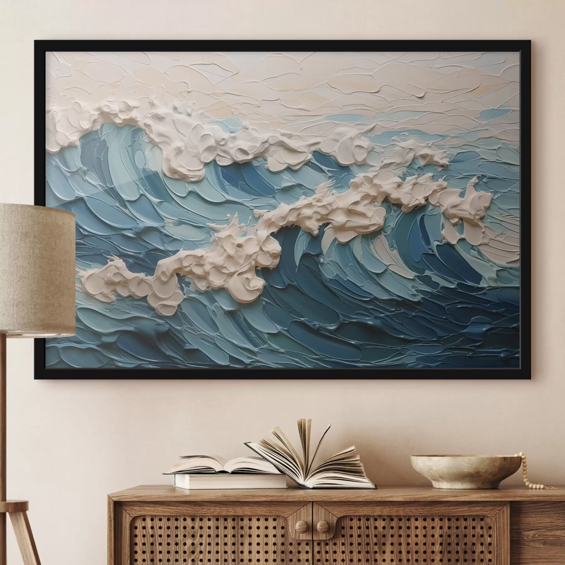 Fototapetai Abstrakčios bangos, imituojančios teptuko potėpius f42470