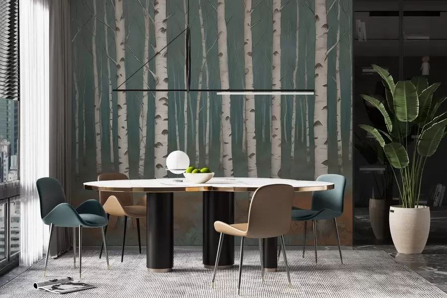 Fototapetai Akvareliniai beržai w02845