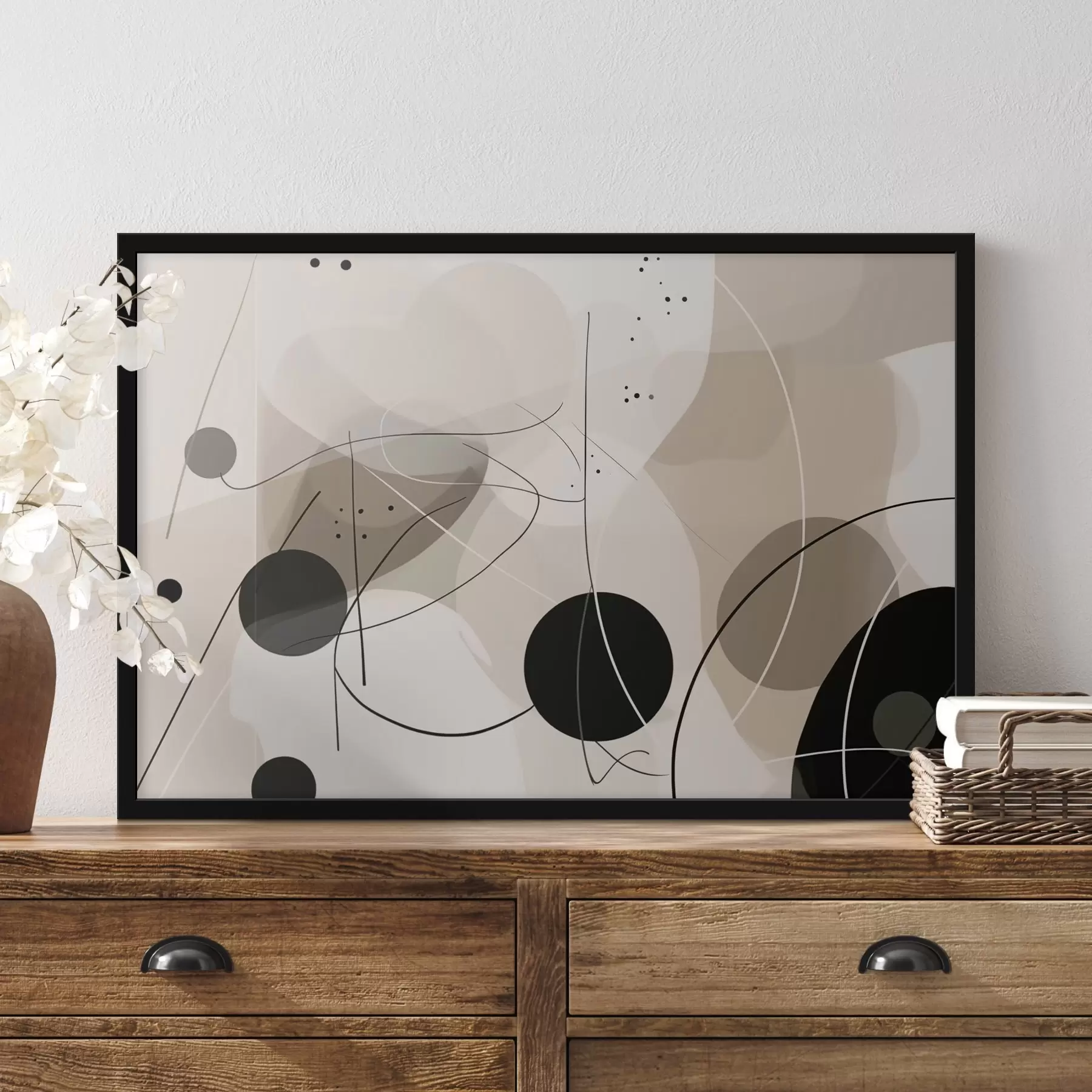 Fototapetai Abstrakti geometrinių formų ir linijų kompozicija f42475