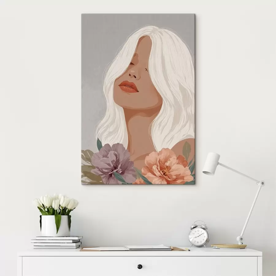 Paveikslėlis Mergina pilkame fone vektorinėje grafikoje s42521