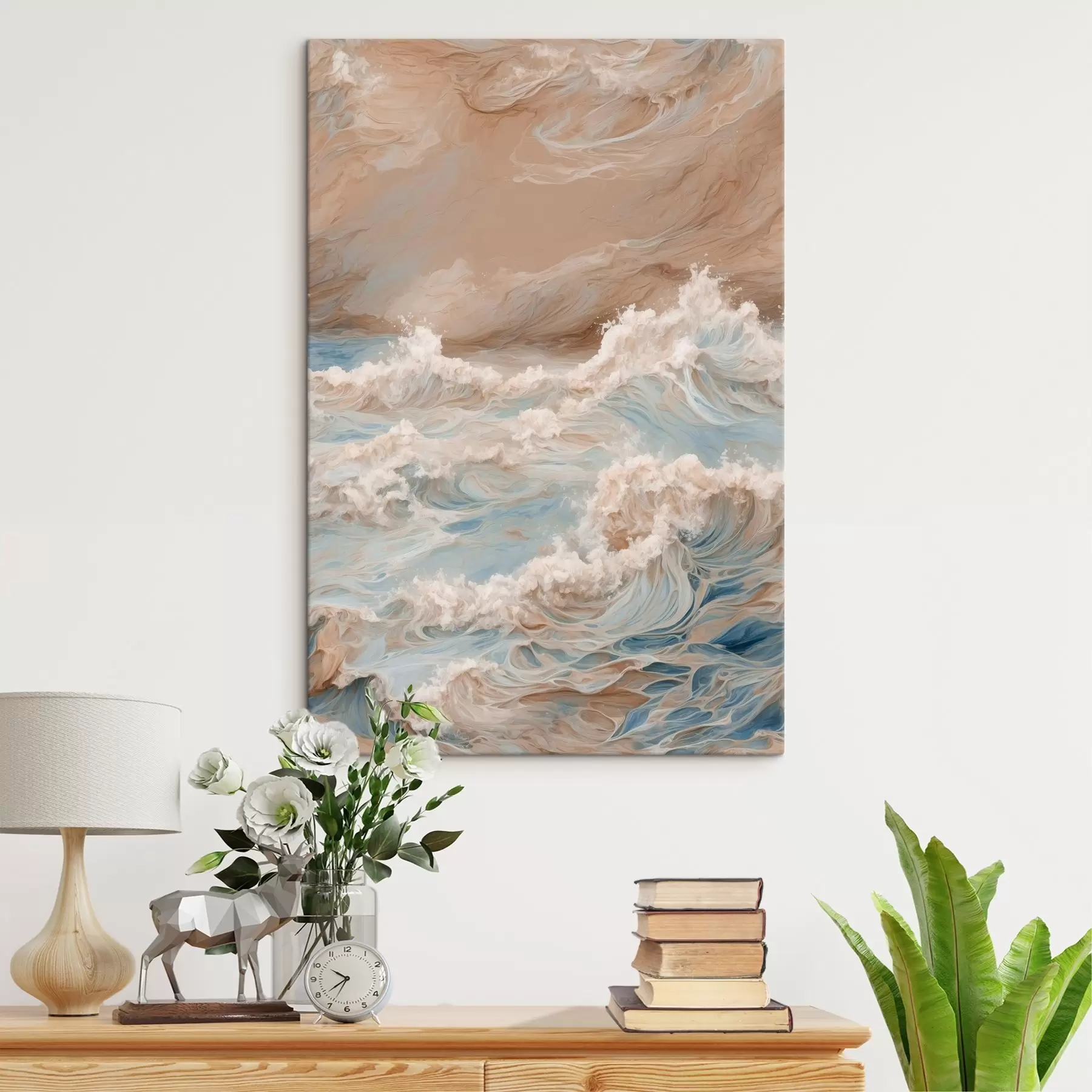 Fototapetai Abstrakti siautėjanti jūra aliejinės tapybos stiliumi s42539