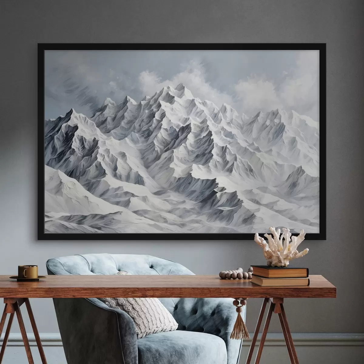 Plakatas Balti snieguoti kalnai f42542