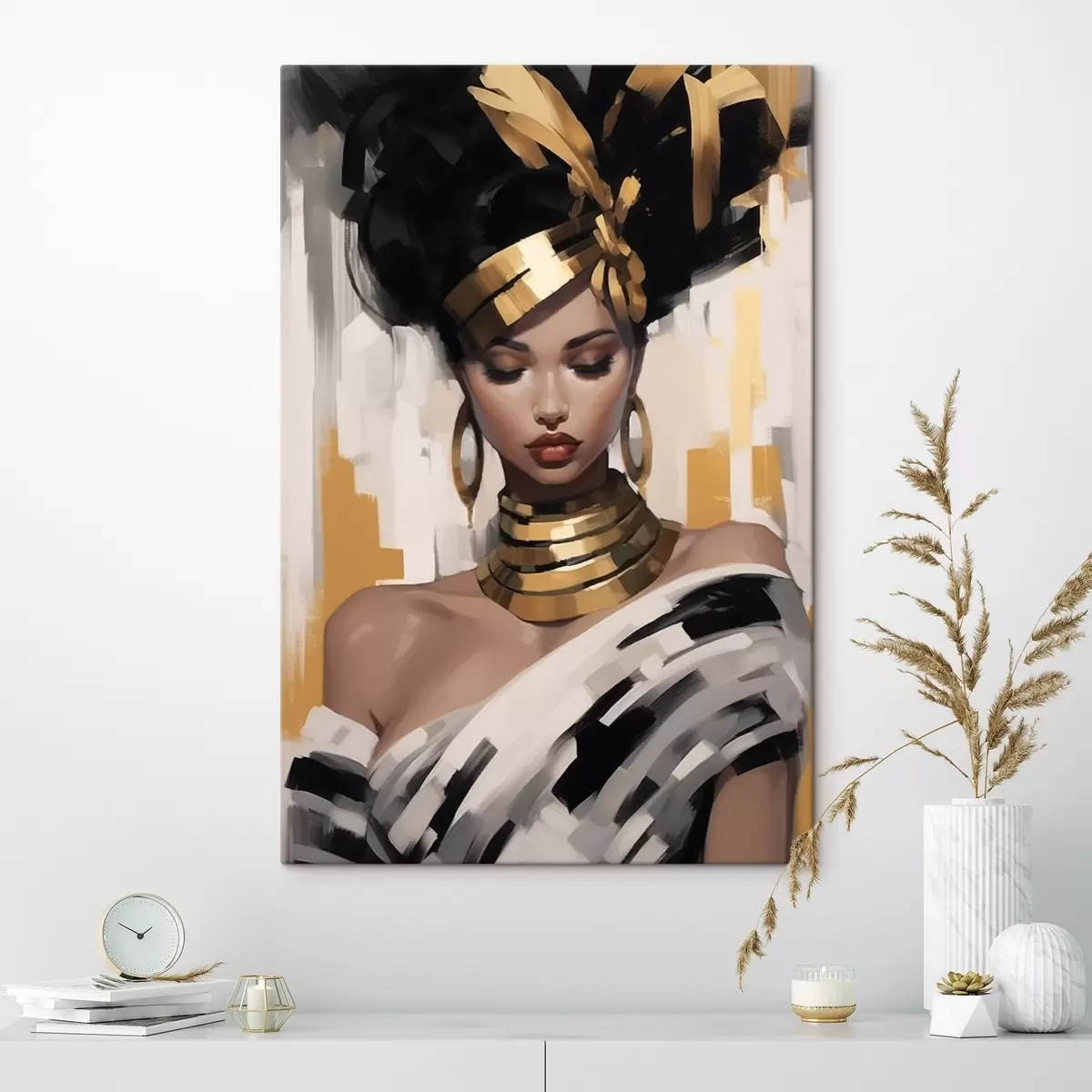 Paveikslėlis Šiuolaikinio etninio stiliaus moters portretas s42648