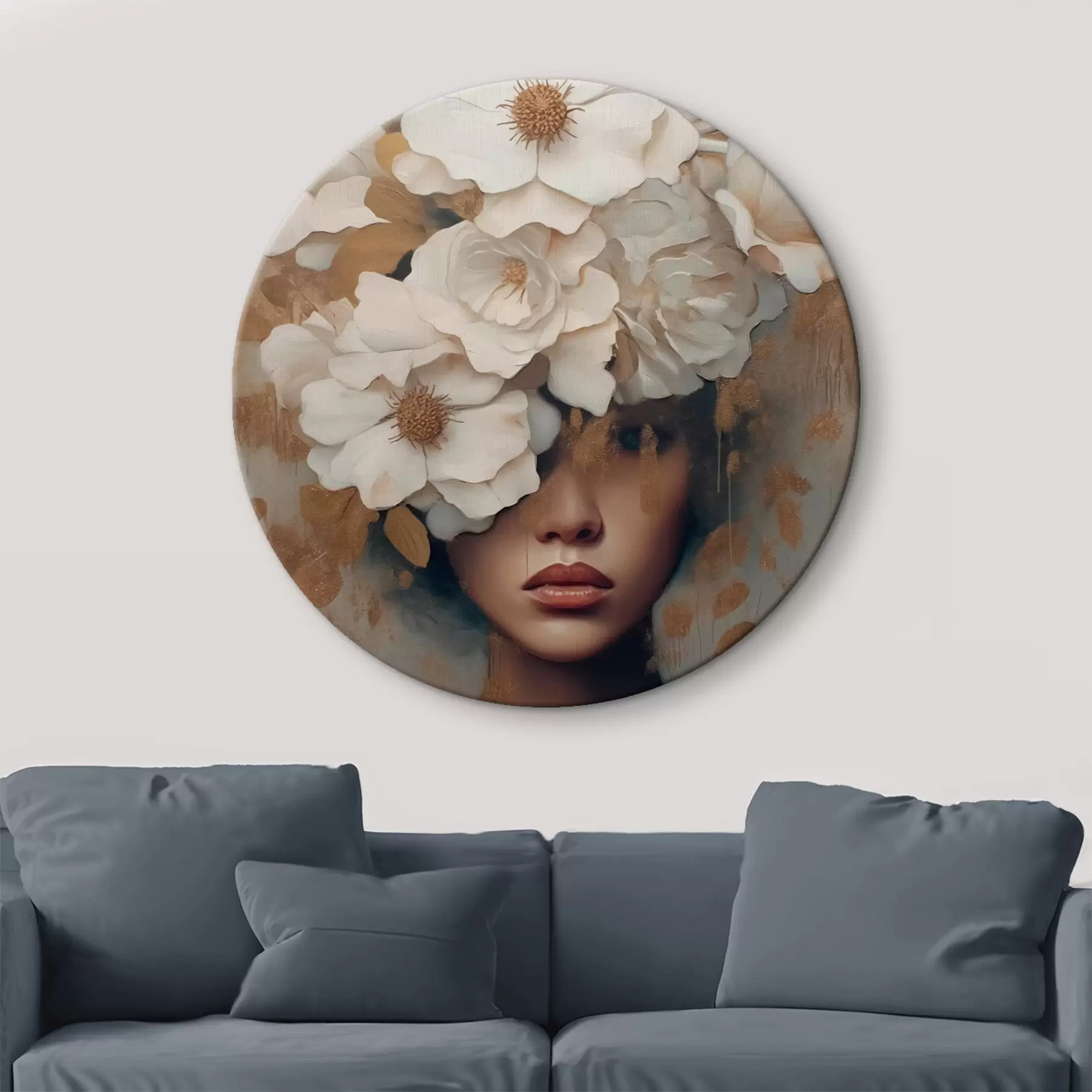 Paveikslėlis Portretas su baltomis gėlėmis r42664