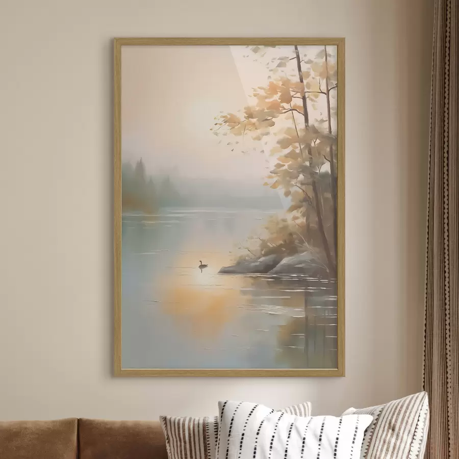 Fototapetai Medis prie tvenkinio kraštovaizdžio f42757