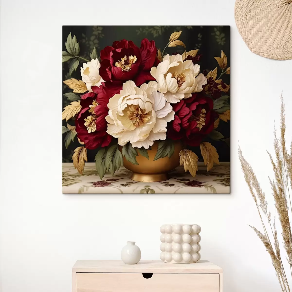 Paveikslėlis Raudoni ir balti bijūnai vazoje s42820