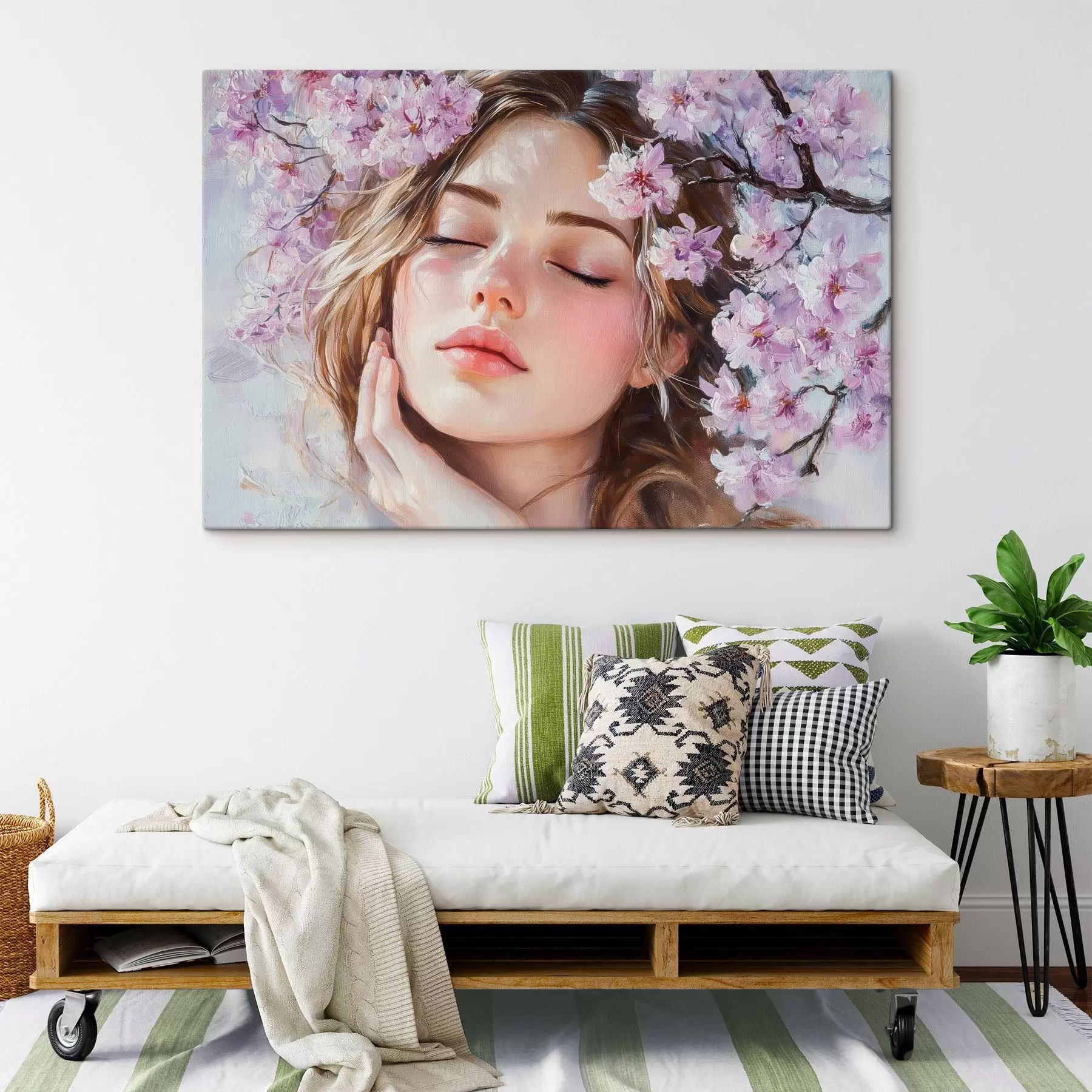 Fototapetai Mergaitė prie žydinčios šakos s42857