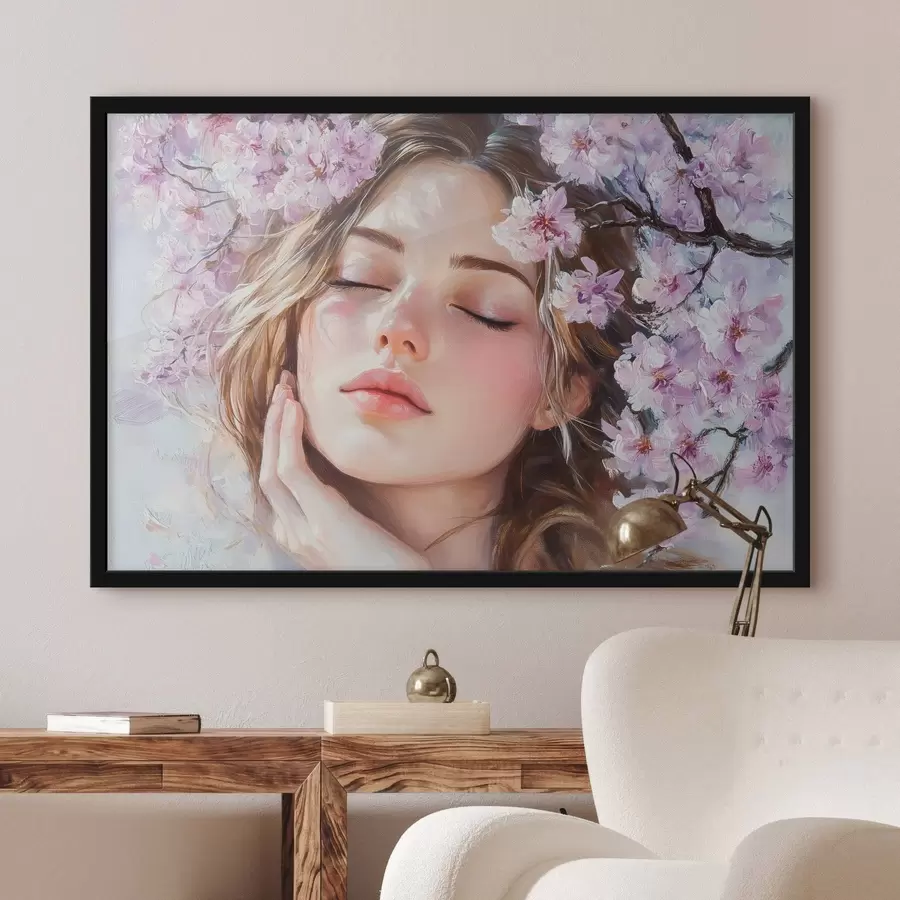 Paveikslėlis Mergaitė prie žydinčios šakos f42857